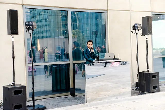 DJ and sound equipment on the rooftop at the 2025 Goodness Gala